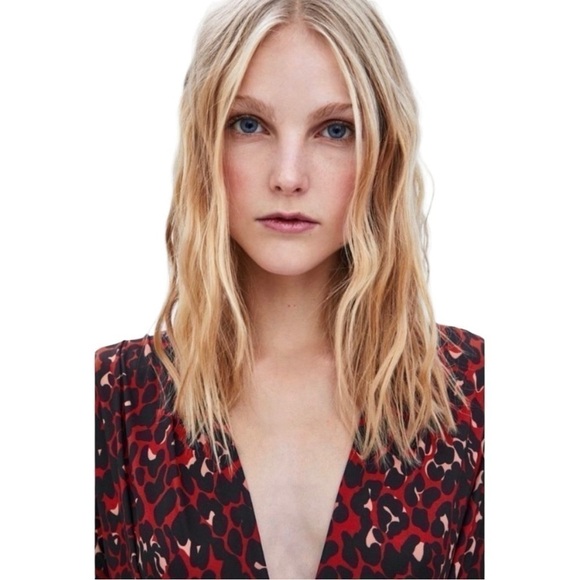 Zara Crossover Leopard Animal Print Long Sleeve Bodysuit - Picture 5 of 12